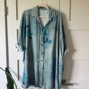 Oversized Watercolor Artist Blouse (Maternity Friendly)
